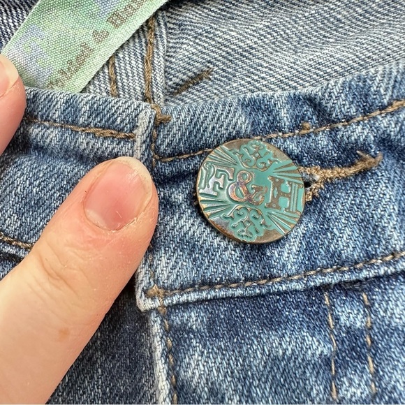 Folded & Hung Patchwork Slim Fit High Rise Medium Wash Denim Jeans Size 30‎ - Picture 4 of 7